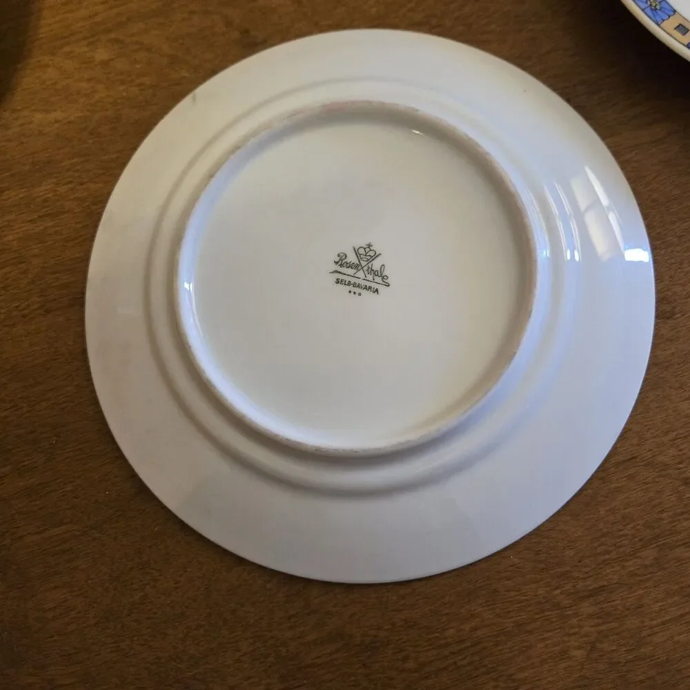 7 Antique Vtg Rosenthal Selb Bavaria Porcelain Floral Gold Gilt Dessert Plates